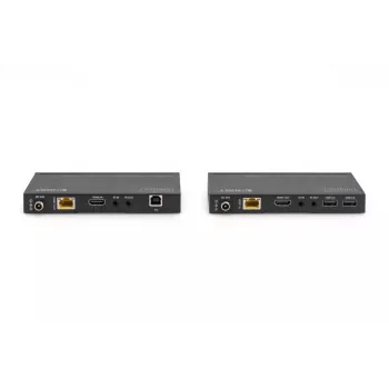 DIGITUS HDBaseT KVM Extender Set. 150m 4K/60Hz. USB 2.0. PoC. IR. black