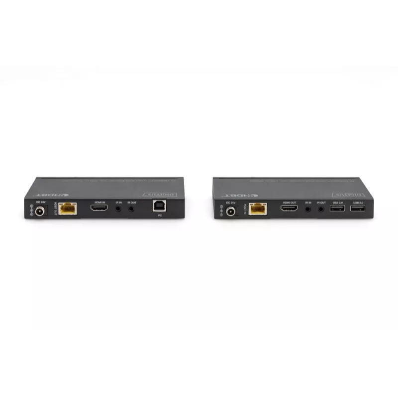 DIGITUS HDBaseT KVM Extender Set. 150m 4K/60Hz. USB 2.0. PoC. IR. black