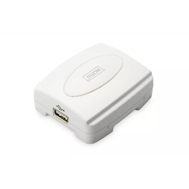 DIGITUS USB Print Server, 1-Port 1x RJ45, 1x USB A, USB 2.0 For all common O/S