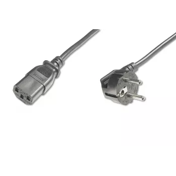 DIGITUS Power Cord, CEE 7/7 (Typ-F) 90ø angled - C13 M/F, 5m H05VV-F3G 1.0qmm black EU guideline