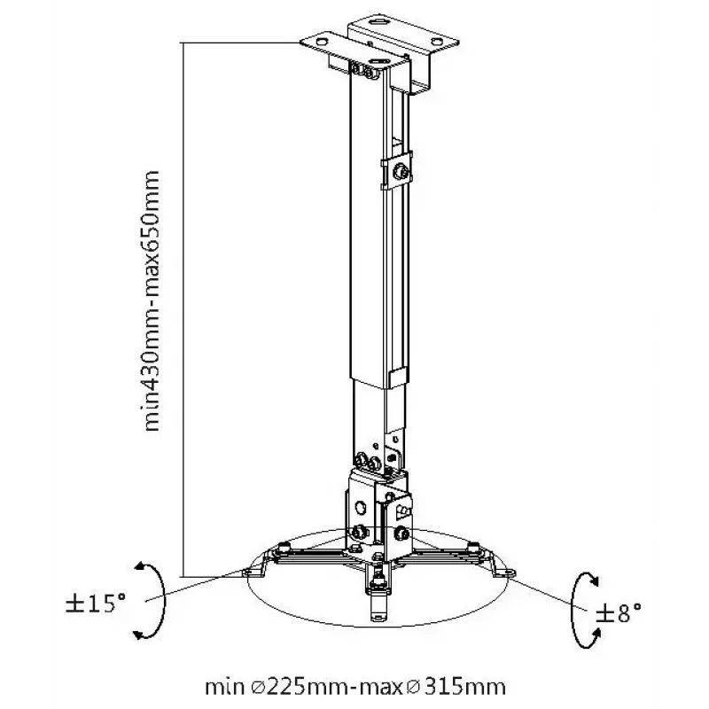 Projector Ceiling Wall Mount Bracket Equip 650703