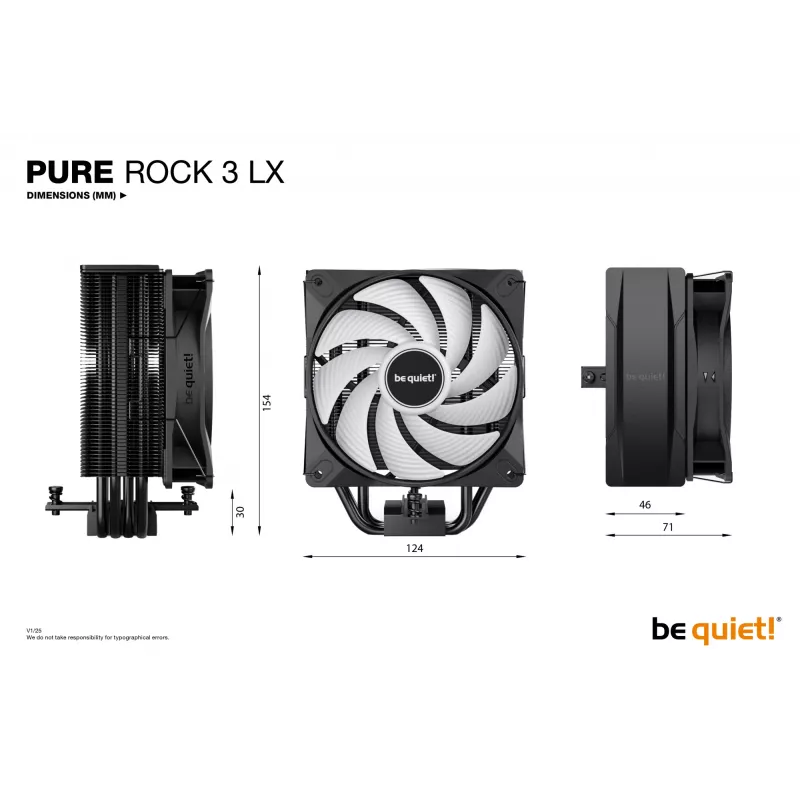 be quiet! Pure Rock 3 LX Processor Air cooler 12 cm Black 1 pc(s)