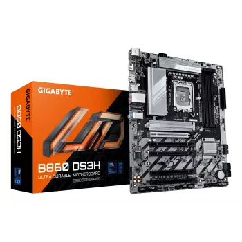 GIGABYTE B860 DS3H Motherboard - Supports Intel Core Ultra CPUs, 8+1+2+2 phases VRM, up to 9066MHz DDR5, 1xPCIe 5.0 + 1xPCIe 4.0 M.2, 2.5 GbE LAN, USB 3.2 Gen 2x2