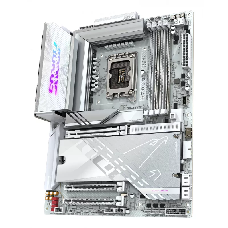 Motherboard GIGABYTE Z890 AORUS PRO ICE — Intel Z890, LGA 1851, ATX, DDR5, 4x DIMM, 4x M.2, 2.5Gb LAN, Wi‑Fi