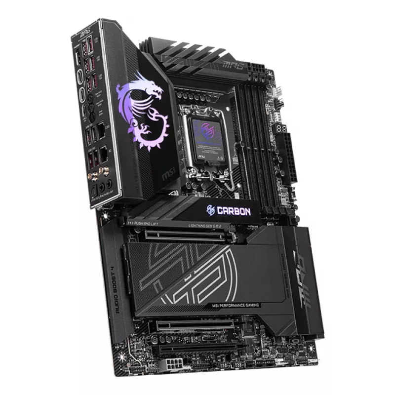 Motherboard MSI MPG Z890 CARBON WIFI ATX — Intel LGA1851, Z890, DDR5, 4x DIMM, 5x M.2, Wi‑Fi 7, 2.5Gb LAN