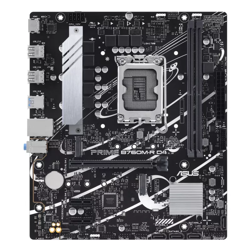 Motherboard ASUS PRIME B760M-R D4 Intel B760 LGA 1700 micro ATX