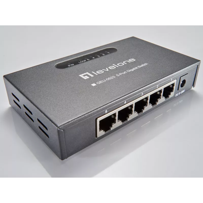 LevelOne GEU-0523 network switch Unmanaged Gigabit Ethernet (10/100/1000) Black