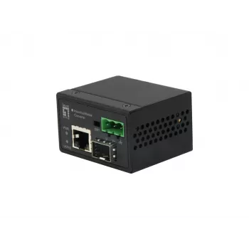 LevelOne RJ45 to SFP Fast Ethernet Industrial Media Converter, -40°C to 75°C