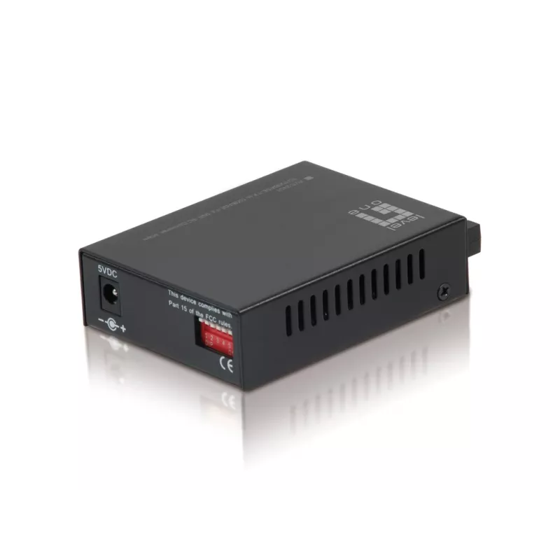 LevelOne RJ45 to SC Fast Ethernet Media Converter, Single-Mode Fiber, 40km