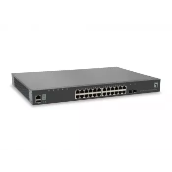 LevelOne KILBY 28-Port Stackable L3 Lite Managed Gigabit Switch, 2 x 10GbE SFP+, 1 x 10GbE Module Slot