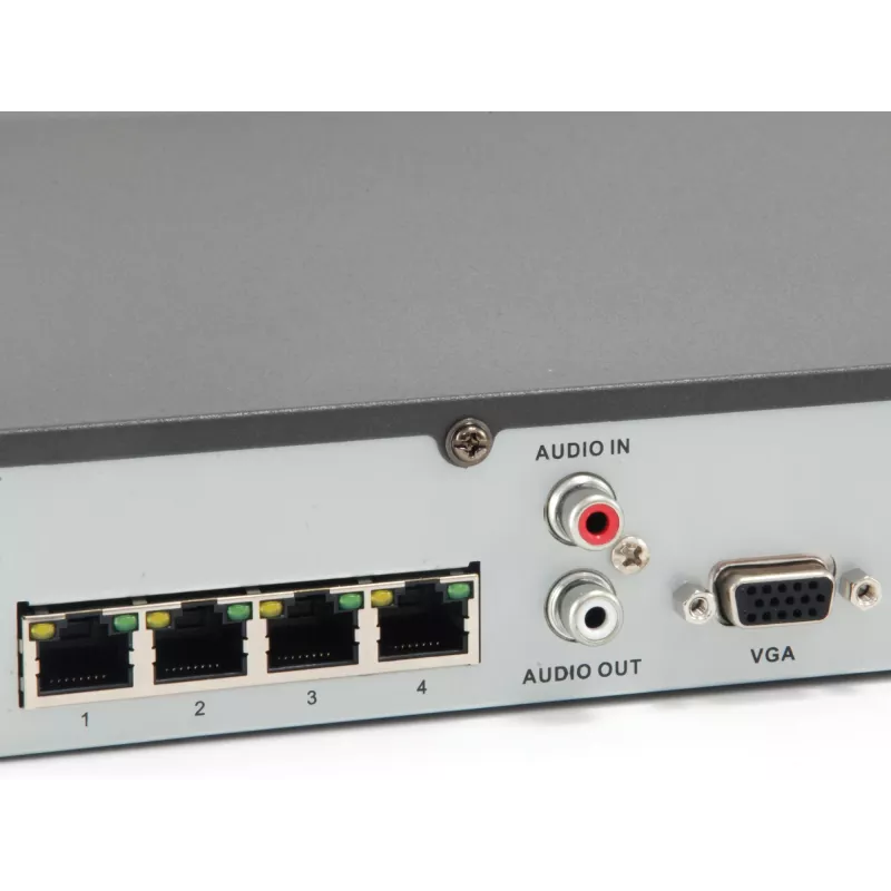 LevelOne GEMINI 4-Channel PoE Network Video Recorder, 4 PoE Outputs, H.265