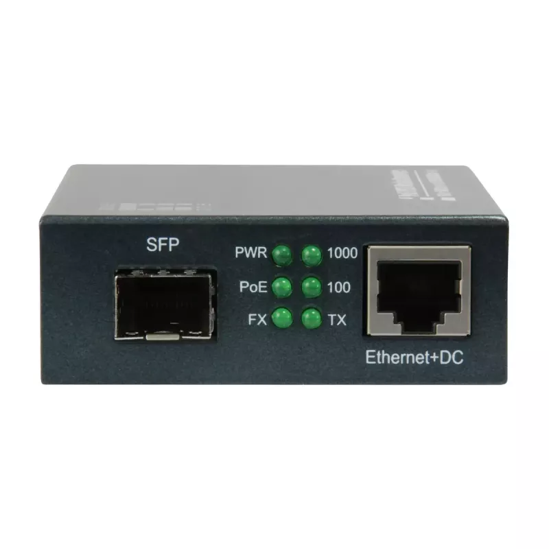 LevelOne RJ45 to SFP Gigabit Media Converter, PoE PSE