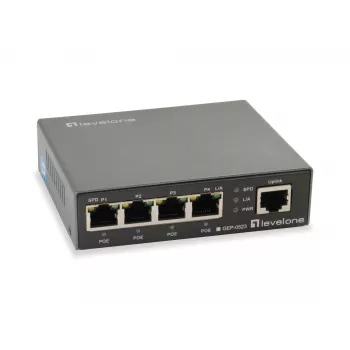 LevelOne 5-Port Gigabit PoE Switch, 802.3at/af PoE, 4 PoE Outputs, 60W
