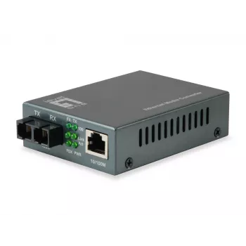 LevelOne RJ45 to SC Fast Ethernet Media Converter, Single-Mode Fiber, 1310nm, 20km