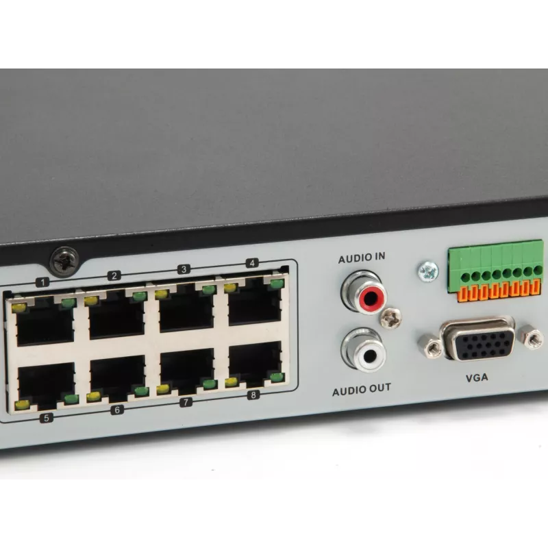 LevelOne GEMINI 8-Channel PoE Network Video Recorder, 8 PoE Outputs, H.265