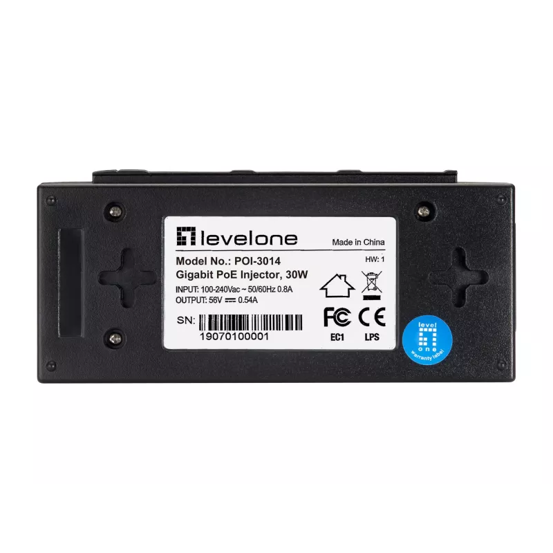 LevelOne POI-3014 PoE adapter Fast Ethernet, Gigabit Ethernet 52 V