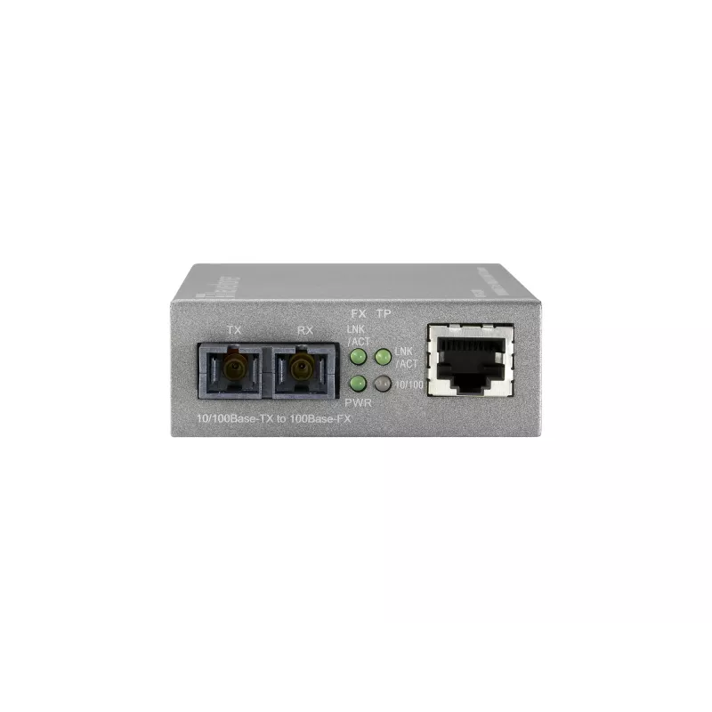 LevelOne RJ45 to SC Managed Fast Ethernet Media Converter, Single-Mode Fiber, 20km
