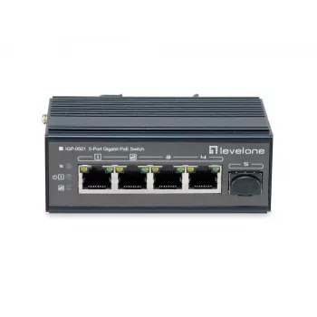 LevelOne 5-Port Gigabit Industrial Switch, DIN-Rail, -30°C to 65°C
