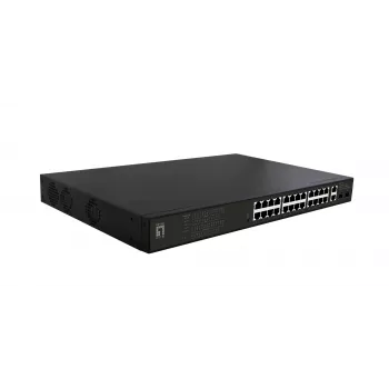 LevelOne GEP-2821 network switch Unmanaged Gigabit Ethernet (10/100/1000) Power over Ethernet (PoE) 1U Black