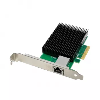 LevelOne 10-Gigabit PCIe x4 Network Card, 1 x RJ45, Internal, Wired, PCI Express, Ethernet, 10000 Mbit/s, Green