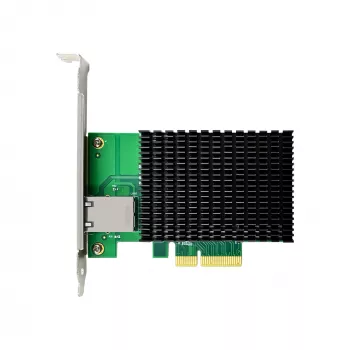 LevelOne 10-Gigabit PCIe x4 Network Card, 1 x RJ45, Internal, Wired, PCI Express, Ethernet, 10000 Mbit/s, Green