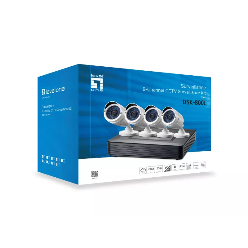 LevelOne DSK-8001 video surveillance kit Wired 8 channels