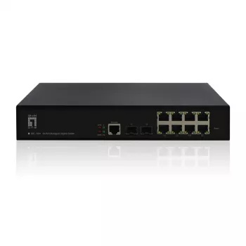 LevelOne KILBY 10-Port L2 Managed Gigabit Switch, 2 x SFP, Managed, L2, Gigabit Ethernet (10/100/1000), Rack mounting
