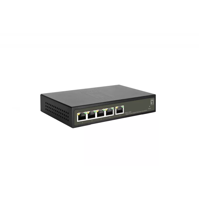 LevelOne Hilbert 5-Port Gigabit PoE Smart Lite Switch, 802.3at/af PoE, 4 PoE Outputs, 60W PoE Power Budget