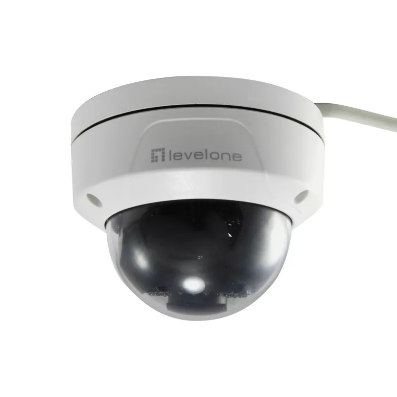 LevelOne GEMINI Fixed Dome IP Network Camera, 2-Megapixel, H.265, Vandalproof, 802.3af PoE, Indoor/Outdoor