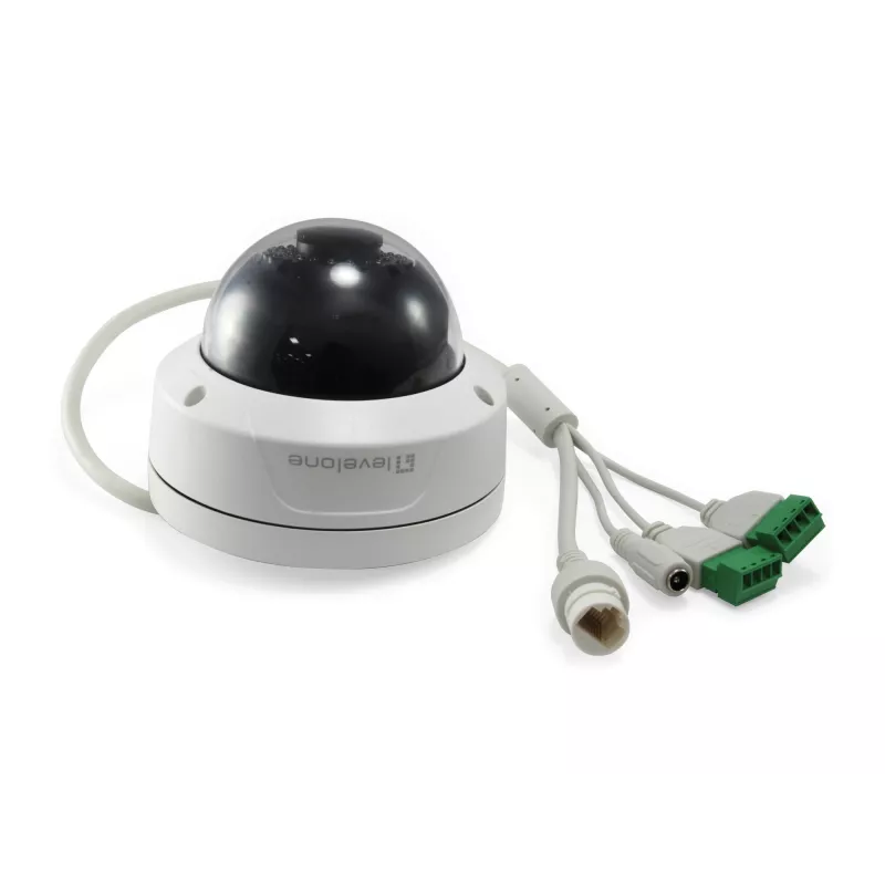LevelOne GEMINI Fixed Dome IP Network Camera, 2-Megapixel, H.265, Vandalproof, 802.3af PoE, Indoor/Outdoor