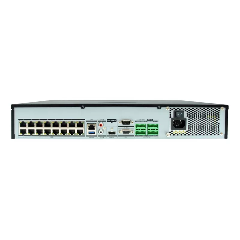 Network Video Recorder LEVELONE NVR-0411 — 32-channel, 4096×2160 max, 10 TB SATA, PoE 16 W/port, 17x RJ-45, USB 2x2