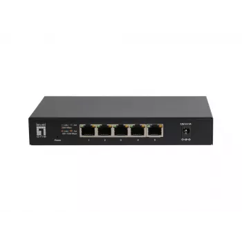 5-Port Unmanaged 2.5G Ethernet Switch LEVELONE GEU-0525 — 5× 2.5G RJ-45, unmanaged, 25 Gbit/s switching, wall-mountable