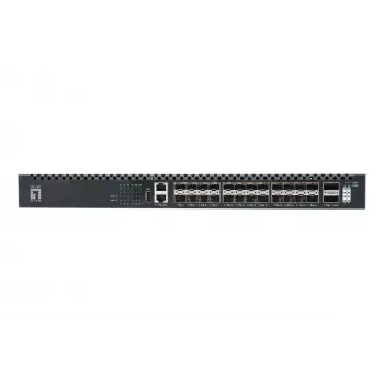 LevelOne 26-Port L3 Managed TOR Fiber Switch, 24x 1/10GbE SFP+, 2x 40/100GbE QSFP28, Hot-Swap Redundant Power Supply
