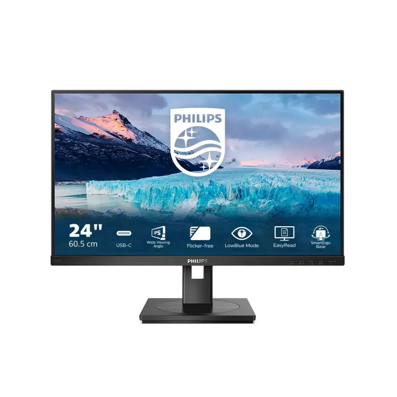 Philips S Line 243S1/00 computer monitor 60.5 cm (23.8 inch) 1920 x 1080 pixels Full HD LCD Black