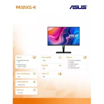 ASUS ProArt PA32UCG-K computer monitor 81.3 cm (32 inch) 3840 x 2160 pixels 4K Ultra HD LED Black