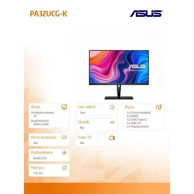 ASUS ProArt PA32UCG-K computer monitor 81.3 cm (32 inch) 3840 x 2160 pixels 4K Ultra HD LED Black