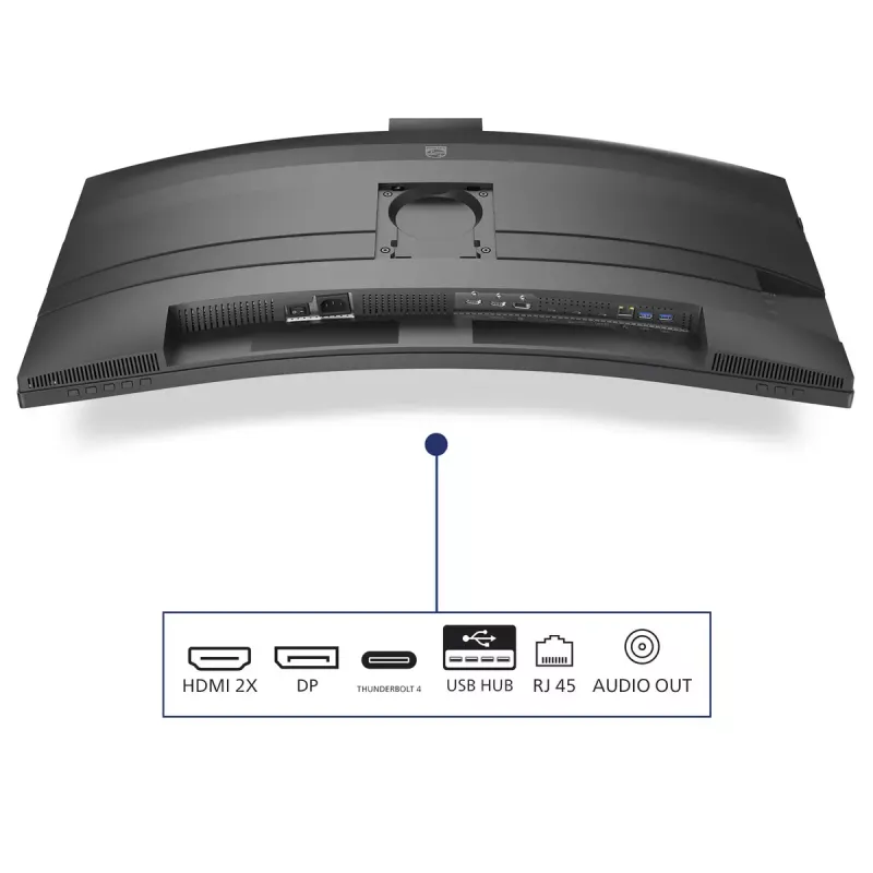 Philips 49B2U6903CH/00 computer monitor 124.5 cm (49 inch) 5120 x 1440 pixels Dual QHD LCD Grey