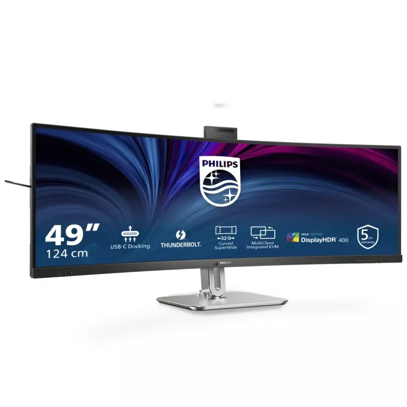 Philips 49B2U6903CH/00 computer monitor 124.5 cm (49 inch) 5120 x 1440 pixels Dual QHD LCD Grey