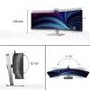Philips 49B2U6903CH/00 computer monitor 124.5 cm (49 inch) 5120 x 1440 pixels Dual QHD LCD Grey