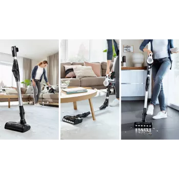 Bosch BSS711W stick vacuum/electric broom Battery Dry Bagless 0.3 L Black, Silver, White