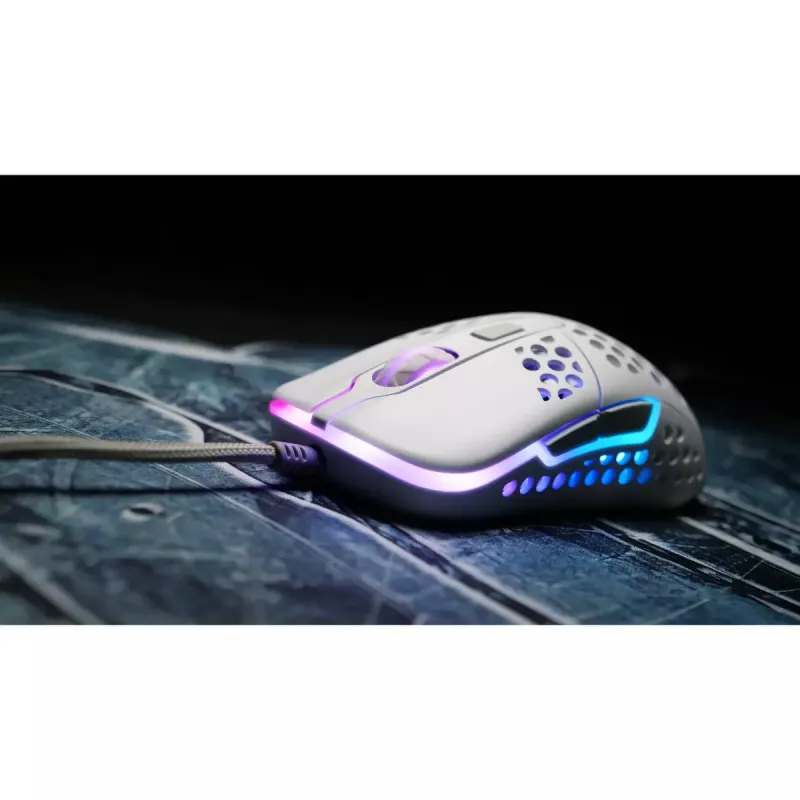 XTRFY M42 ambidextrous gaming mouse — optical sensor, 16,000 DPI, USB Type-A, white, RGB