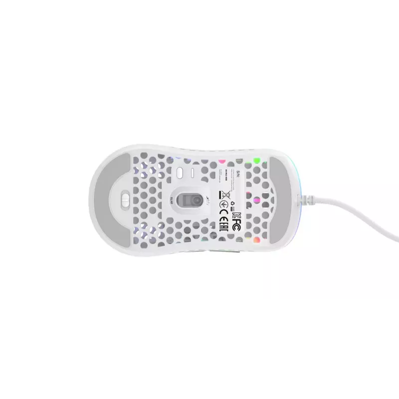 XTRFY M42 ambidextrous gaming mouse — optical sensor, 16,000 DPI, USB Type-A, white, RGB