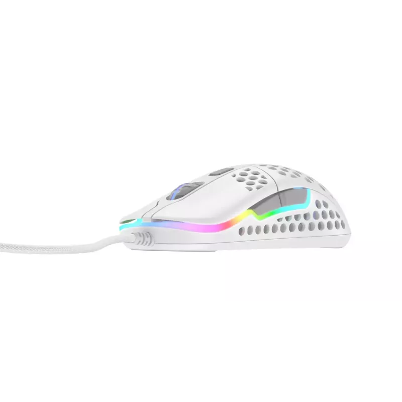 XTRFY M42 ambidextrous gaming mouse — optical sensor, 16,000 DPI, USB Type-A, white, RGB