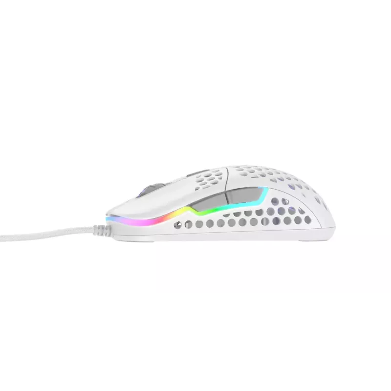 XTRFY M42 ambidextrous gaming mouse — optical sensor, 16,000 DPI, USB Type-A, white, RGB