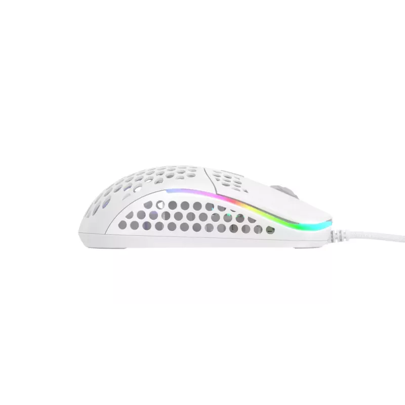 XTRFY M42 ambidextrous gaming mouse — optical sensor, 16,000 DPI, USB Type-A, white, RGB