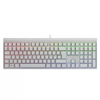 Wired mechanical gaming keyboard Cherry MX 2.0S — Full-size (100%), QWERTZ German layout, RGB backlight, USB, White
