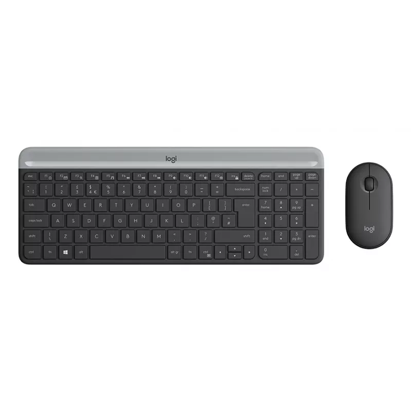LOGITECH Slim Wireless Keyboard And Mouse Combo Mk470 - Graphite - Azerty French