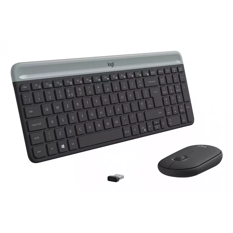 LOGITECH Slim Wireless Keyboard And Mouse Combo Mk470 - Graphite - Azerty French