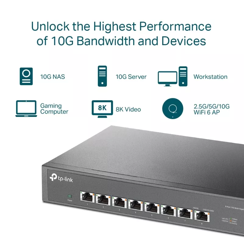 Unmanaged Switch TP-Link TL-SX1008 8-Port 10G Desktop/Rackmount
