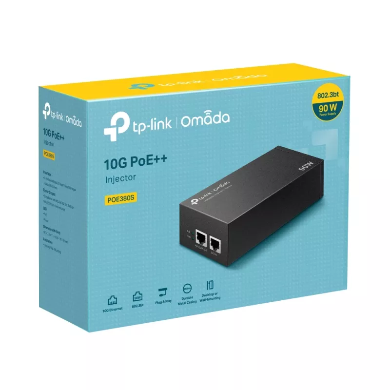 PoE Injector TP-Link Omada POE380S 10 Gigabit Ethernet 100-240V Black